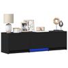 TV Stand with LED Lighting Black 140 X 34 X 40 Cm Particleboard