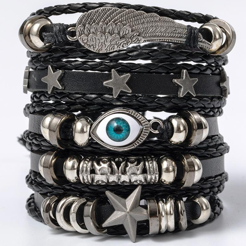 Trend Retro Fashion Punk Leather Bracelet Source Spot, Jewelry