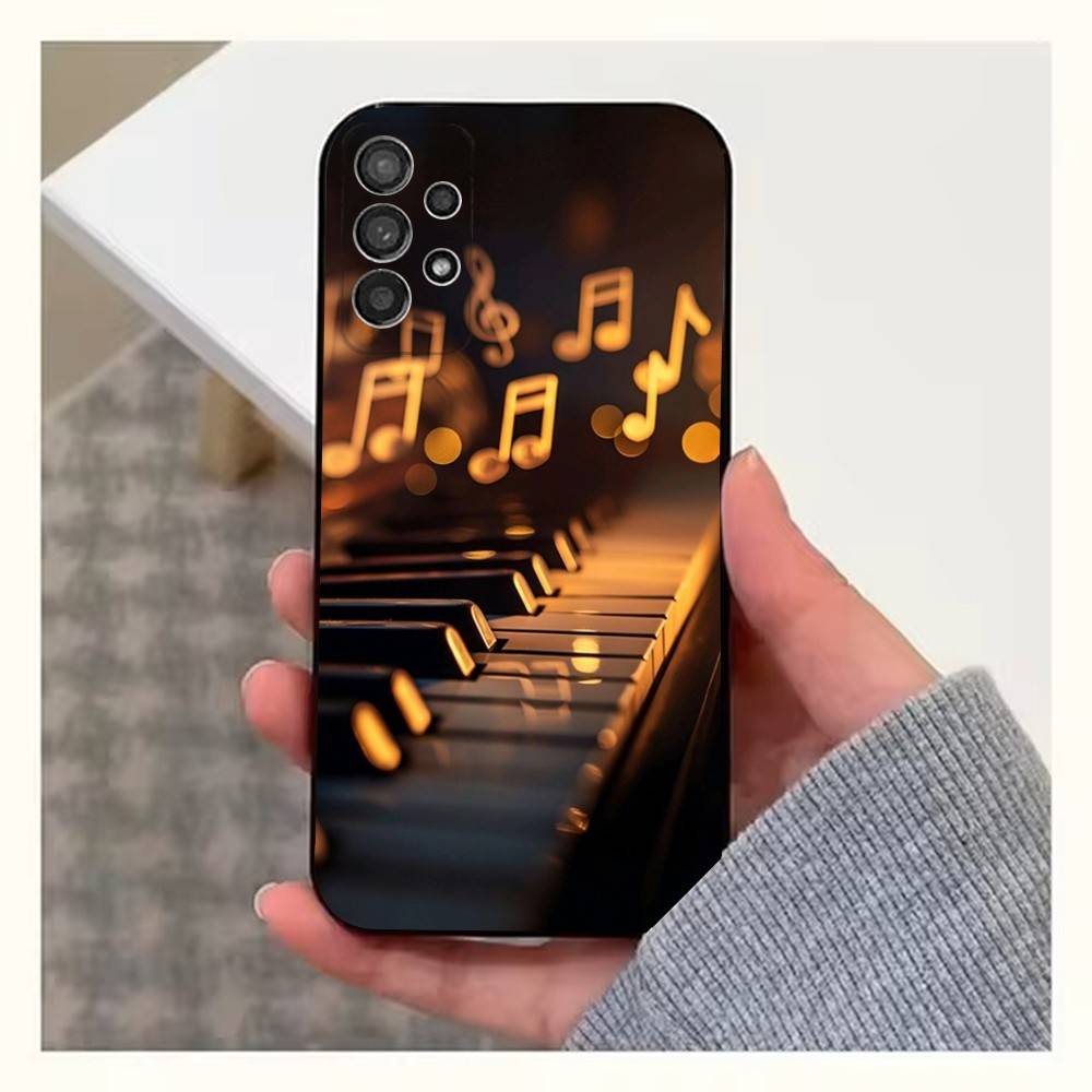 Keyboard Art Piano Phone Case For Samsung S25,S24,S23,S22,S20,S21,S10,Ultra,Plus,Lite,FE,Soft Silicone Black Cover