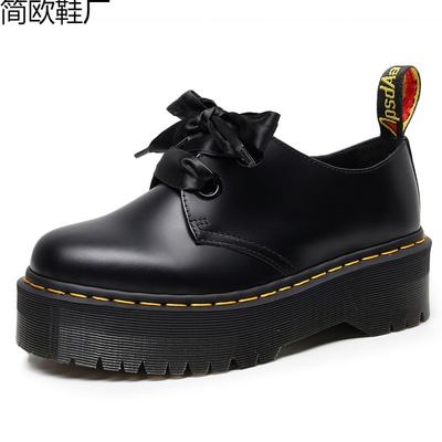 Martin Boots 1 Thick-soled Hole Rogers Women's Leather Small Leather Shoes Women's, British Low-top Loose