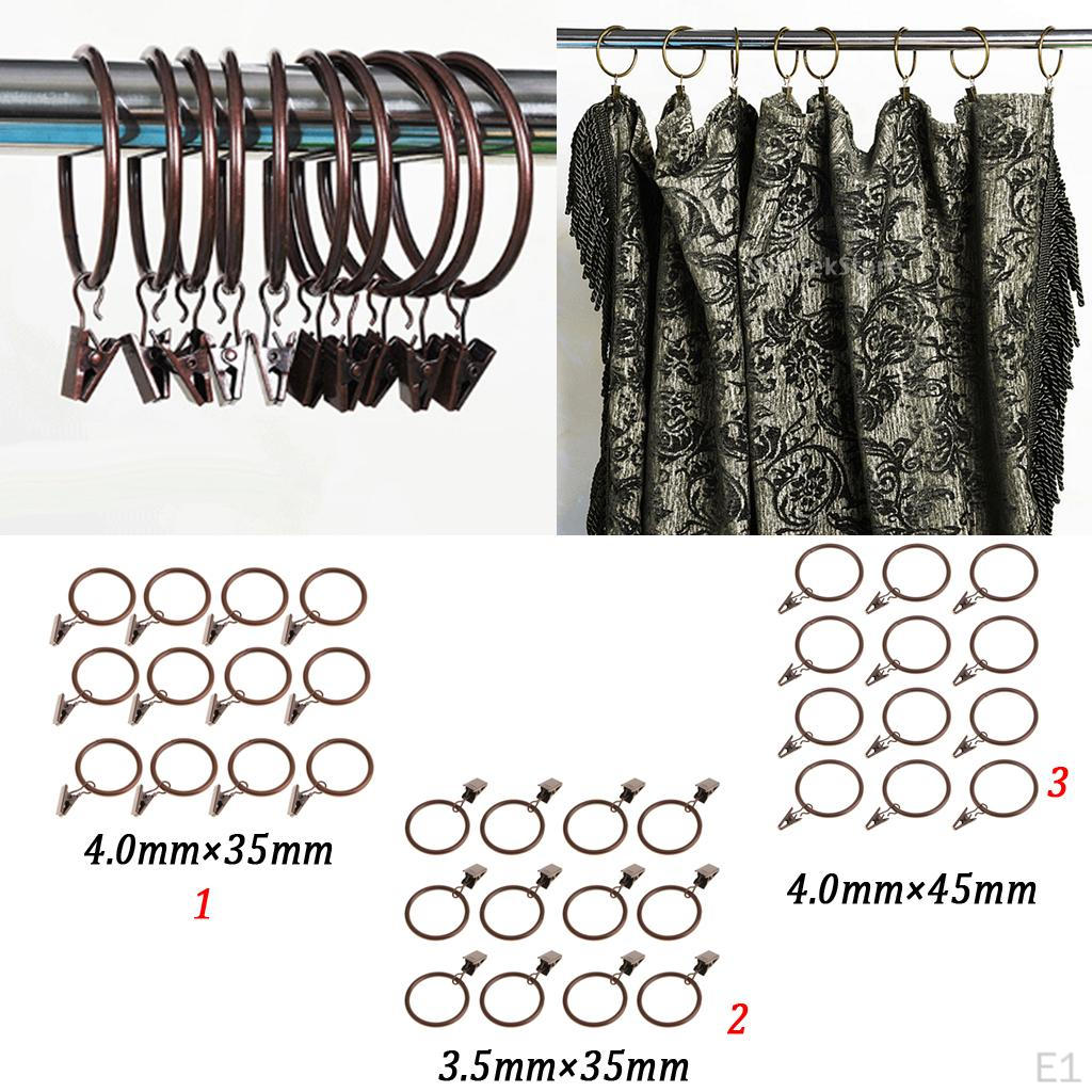12 Curtain Pole with Clips for 45mm/35mm Diameter Poles