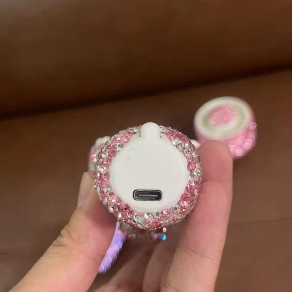 Sparkling Mini Cooling Fan 3 Gears Portable Hand Fan Stylish Rhinestone Handheld Fan Office
