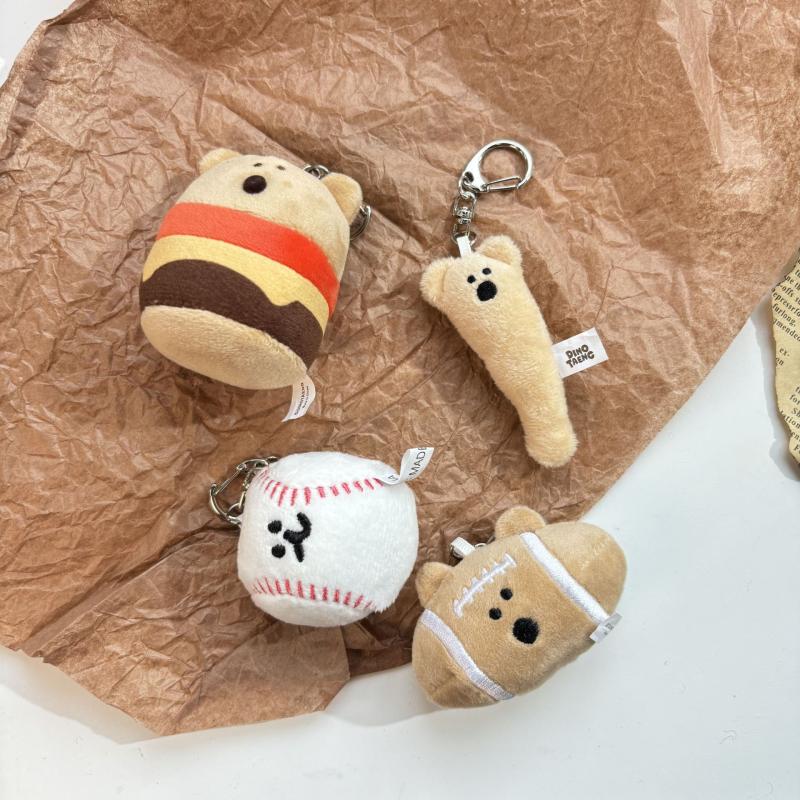Funny Kawaii Ball Plush Pendant Keychain Cartoon Cute Bear Keychain Creative Backpack Decoration Accessories Gifts