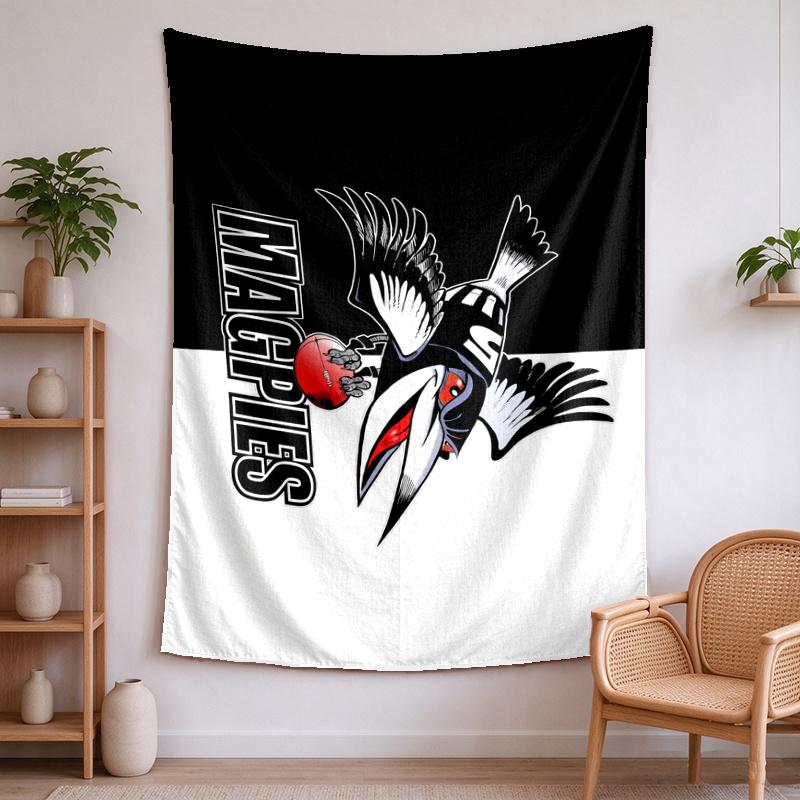 Collingwood Magpies Tapestry wall decor—perfect for bedrooms living rooms and dorm rooms Easy to install it enhances your space and creates a warm co