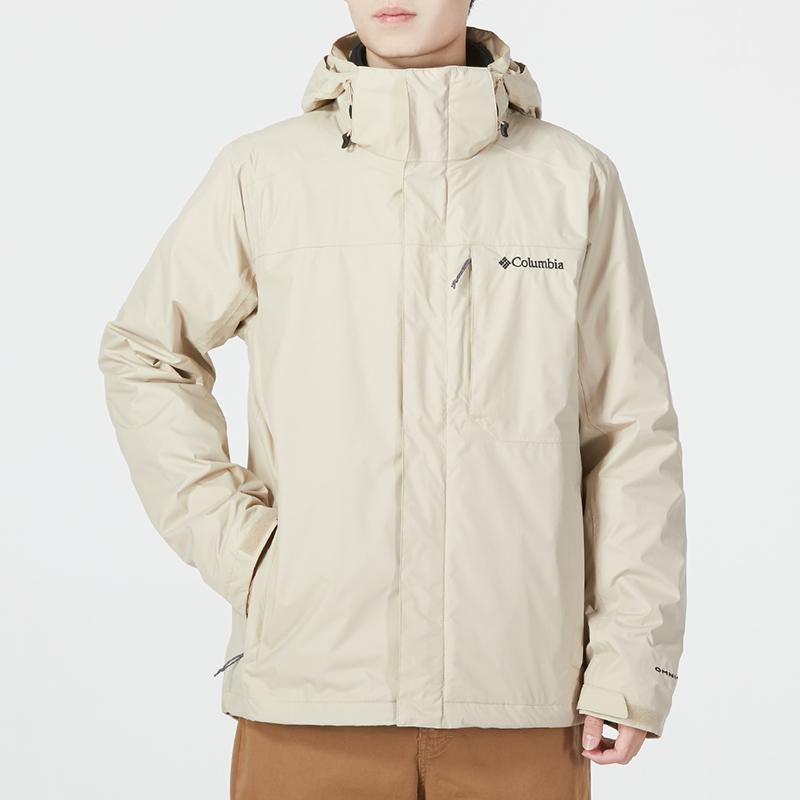 Columbia Outdoor Hiking Waterproof, Windproof, Abrasion Resistant, Thermal Windbreaker Jacket Men's Beige WE1322-271