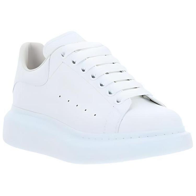 Alexander Mcqueen Oversized Sneaker Cow Leather, Leather Lace Up Low Top Casual Shoes Women's White 553770WHGP09000