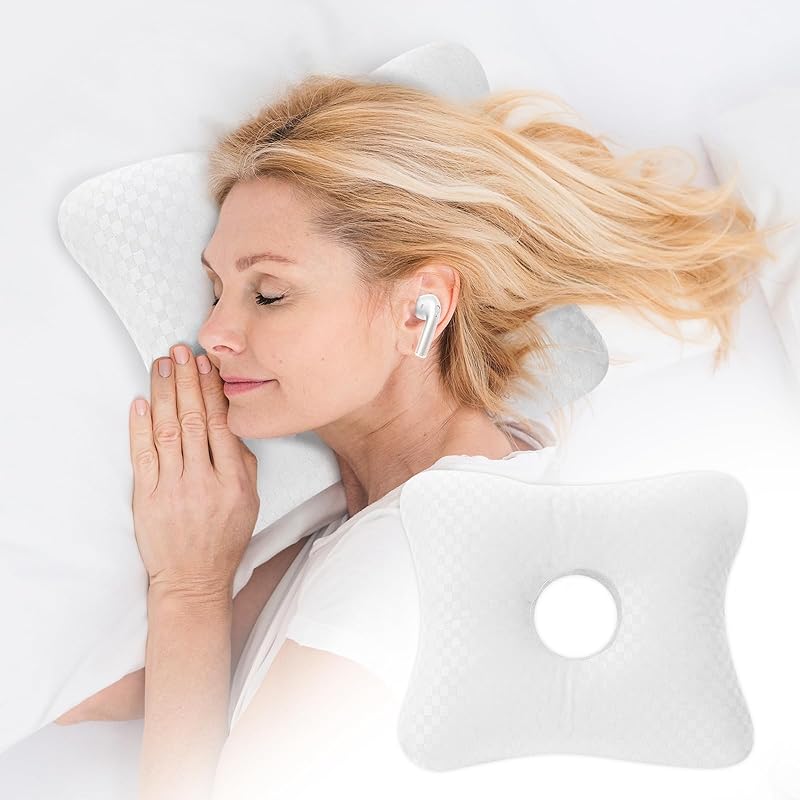Piercing Pillow | Ear Piercing Pillow for Side Sleepers, Cotton Pillow with an Ear Hole for Ear Pain Relief, Ear Guard Pillow, Ear Hole Pillow for