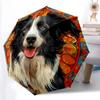 Moonlit Floral Dog Portrait Automatic Umbrella - Suitable Travel Outdoor Portable Umbrella Birthday Gift Daily Essentials