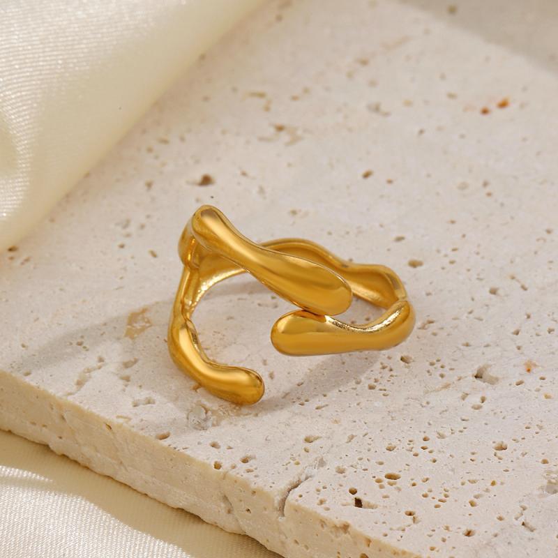 Stainless Steel Ring New Design Opening Irregular Shaped Rings for Women 2026 New Trendy Ladies Jewelry Accessories