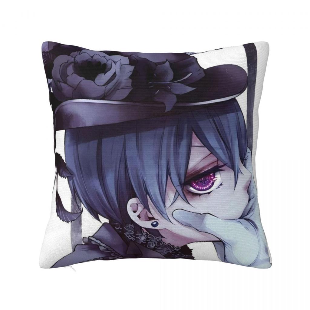 Pillow Cover Anime Black Butler Design Cushion Cover Retro Trendy Pillow Case For Sofa Car Home Decor Pillowcases