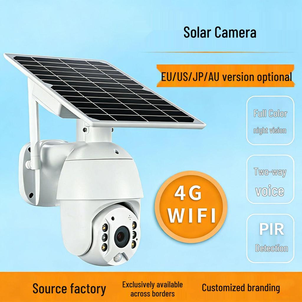360° PTZ Wireless Outdoor Solar Camera with Night Vision & Mobile Remote Access