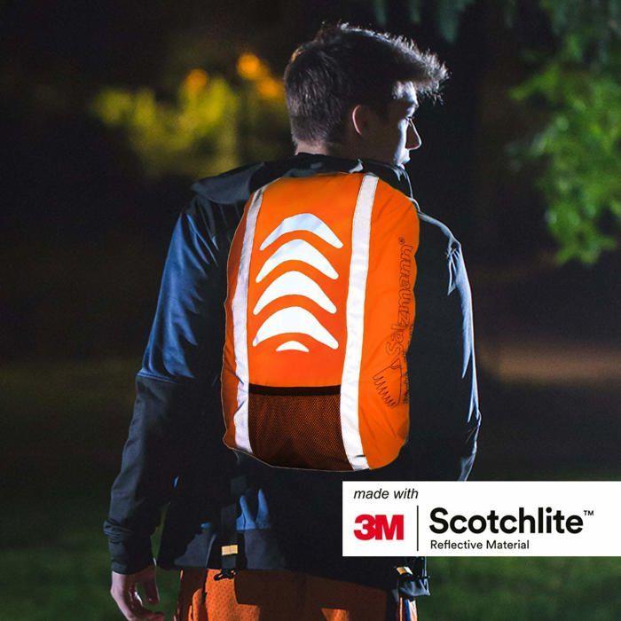 Housse de sac à dos - salzmann - 40006 - réfléchissante 3m - imperméable - 36l maximum