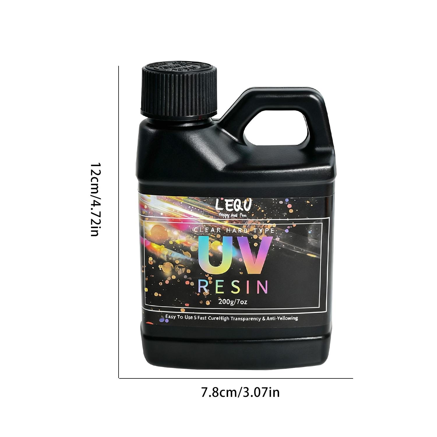200g UV Resin Crystal Clear Hard UV Cure Epoxy Resin, Upgraded Formula UV Resin, Solar Activated Glue Kit Transparent Resin