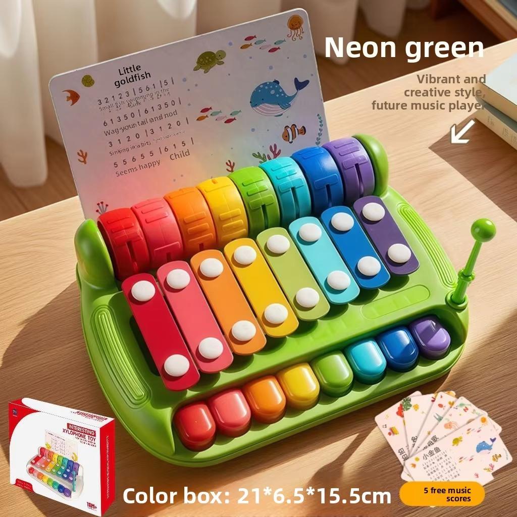 Kids 8 Key Hand Knock Piano Toy Early Education Music Percussion Instrument Baby Wooden Xylophone With Mallets