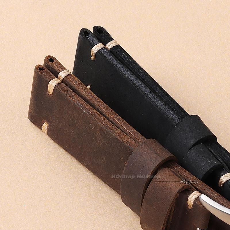 Cinturino Orologio in Pelle di Mucca Fatto a Mano per Panerai PAM111 441 Cinturino in Pelle Marrone Braccialetto Morbido da Uomo 22mm 24mm 26mm Cinturino Vintage