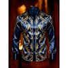 New Long Sword Black Wings Baroque 3D Printed Long Sleeve Shirt Smooth Satin Collar Men's Top Clothing