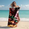 Personalized customized proof beach towel with Demon Slayer Tanjiro Kamado pattern - soft, absorbent, quick-drying, perfect swimming, camping&bathing