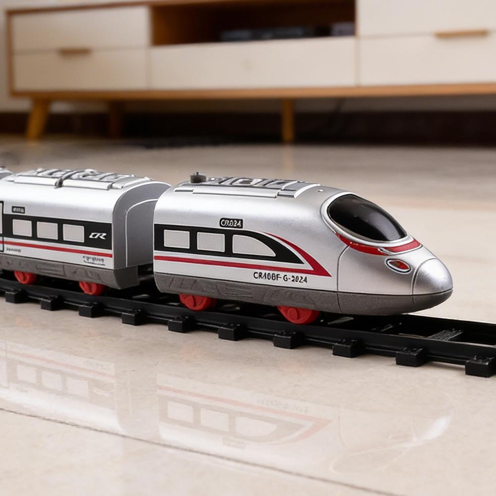 Electric High Speed Train Toy Set For Kids 13Pcs Diy Battery Operated Rail Car With Tracks & Signs Birthday Gift For Boys