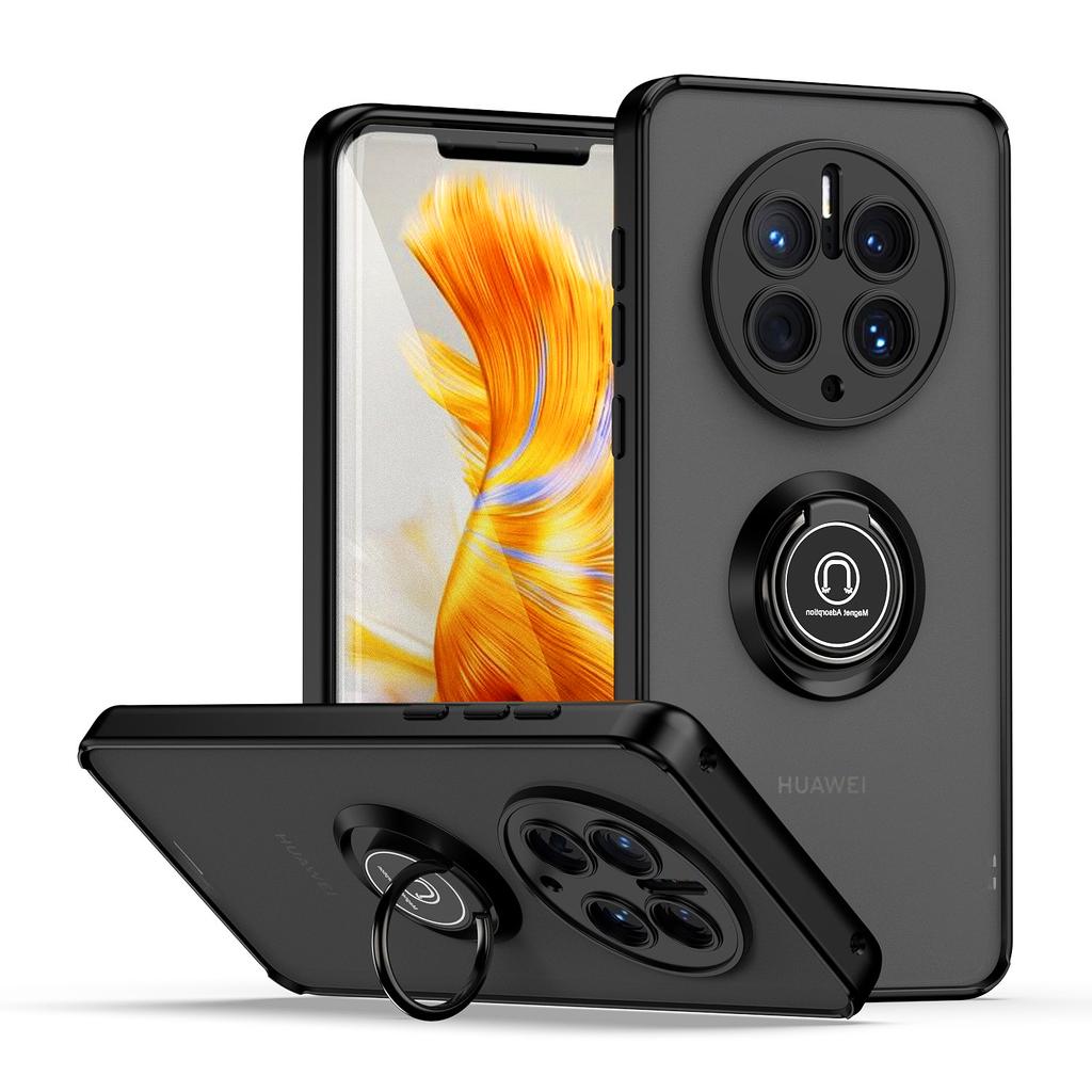 Shockproof Matte Case for Huawei Mate 50 Pro Cover For HUAWEI 40 30 Pro Metal Ring Holder Armor Hard Cover Phone Case