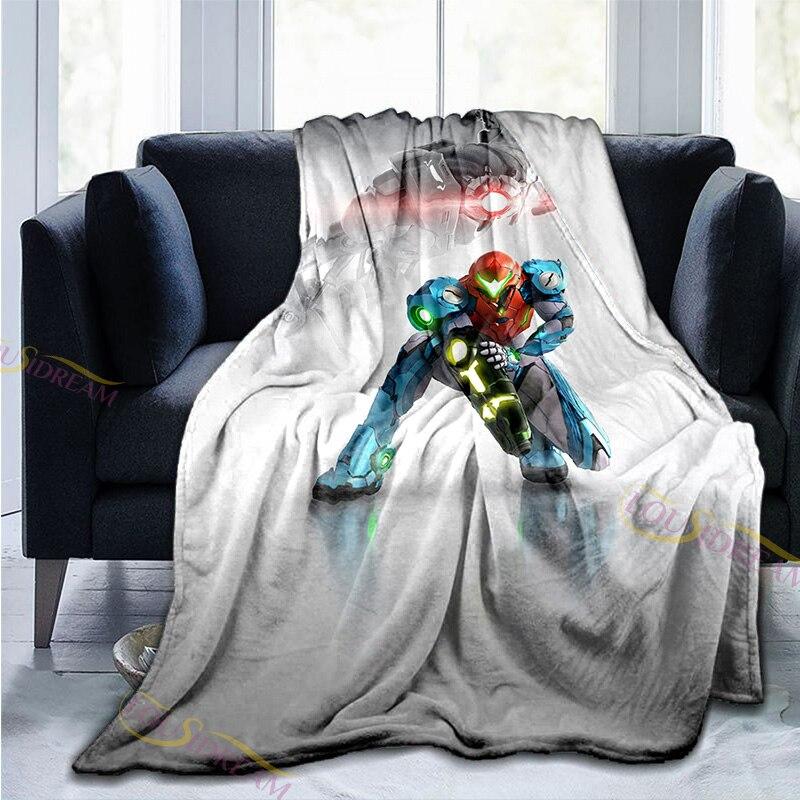 3D Printed METROID Super Warm Microfiber Knight Blanket for Kids Siesta Leisure Coverings Adult Gift Sofa Chair Bed Office