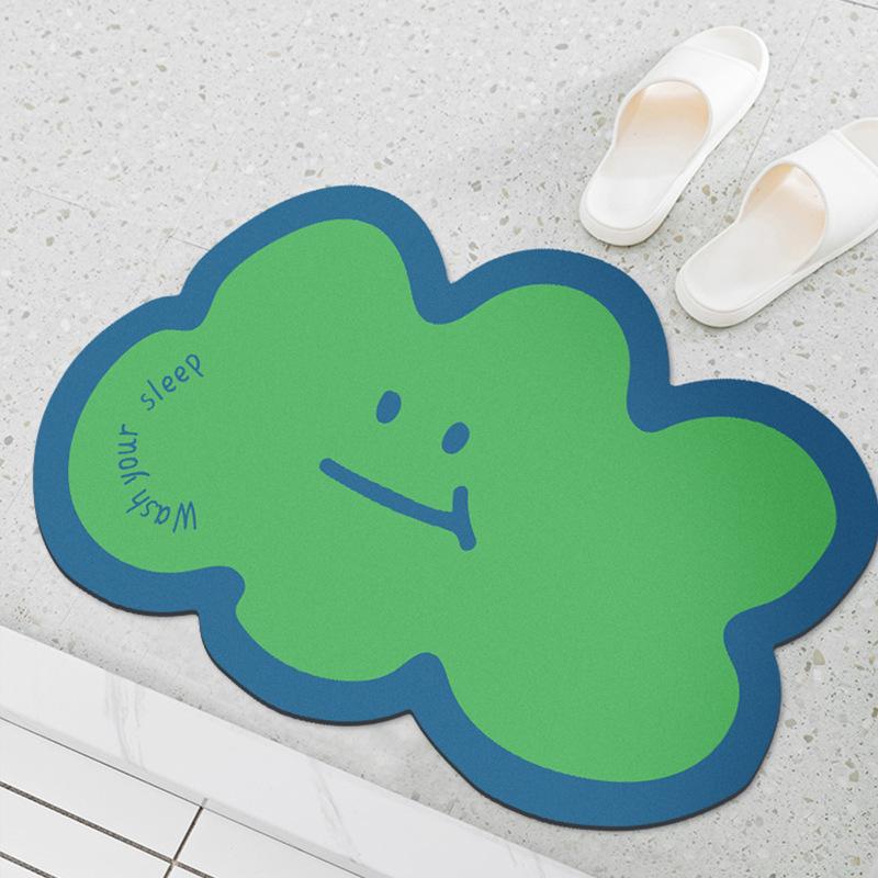 Lovely Cloud Absorbent Mat Floor Mat Absorbent Toilet Entry Mat Foot Mat Quick Dry Bathroom Non-slip Mat Dirt Resistant Wear Mat