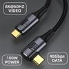 Cablecc 40Gbps Angled USB 100W USB Thunderbolt 30cm 4.0 Cable, Charging, 8K@60Hz, 5K@60Hz, 4.0, 3/4,