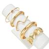 5Pcs/Set Gold Color Punk Geometry Multilayer Bangles Delicate Women's Hand Bracelet  for Women