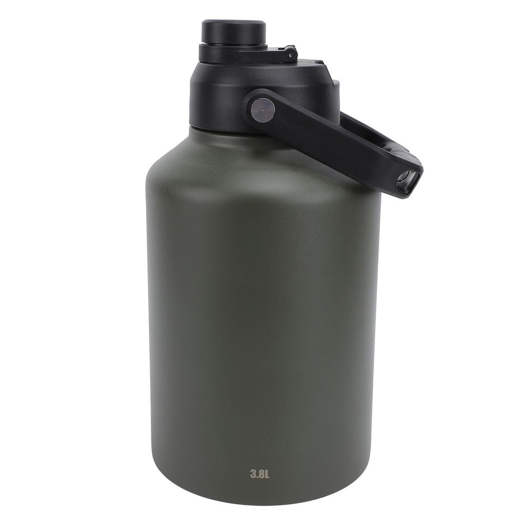 3.8L Sports Water Bottle Stainless Steel Double Wall Vacuum Insulated Bottle for Outdoor Camping