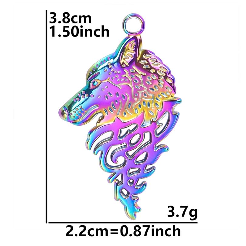 Fashion Rainbow Color Stainless Steel Butterfly Charms For Jewelry Making Supplies Animal Pendant Charm Bee Wolf Insect Findings