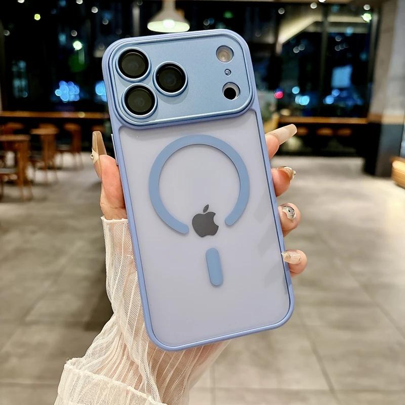 Armor Shockproof Magnetic Matte Orange Phone Case For iPhone 17 Pro Max 17 Air 17 Pro For Magsafe Wireless Charging Cover