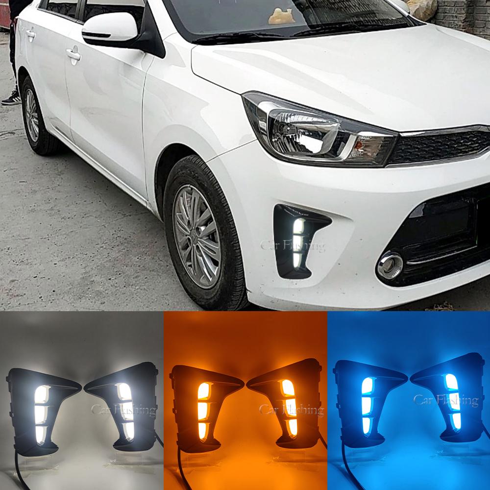 

2 шт. DRL для KIA PEGAS Soluto 2018 2019 2020 светодиодные дневные ходовые огни противотуманные фары дневного света сигнальная лампа