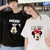 Summer New Cartoon Disney Mickey Mouse Print Couple T-shirt For Men Women Short-sleeved O-neck Tees Casual Sports Oversized  Top