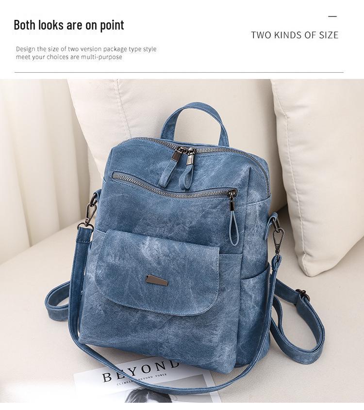 Korean Style Women's Large Capacity PU Backpack
