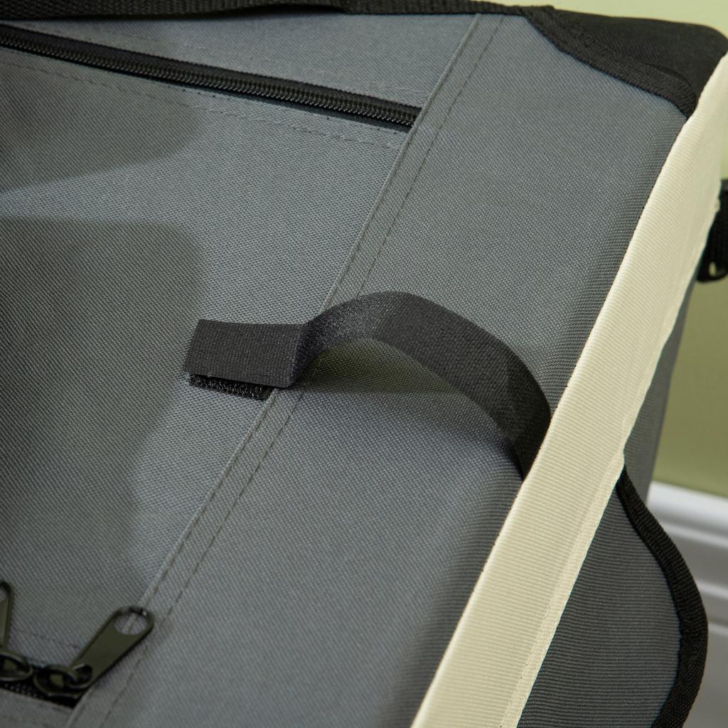 70cm Foldable Pet Carrier, with Cushion, for Small Dogs and Cats - Grey