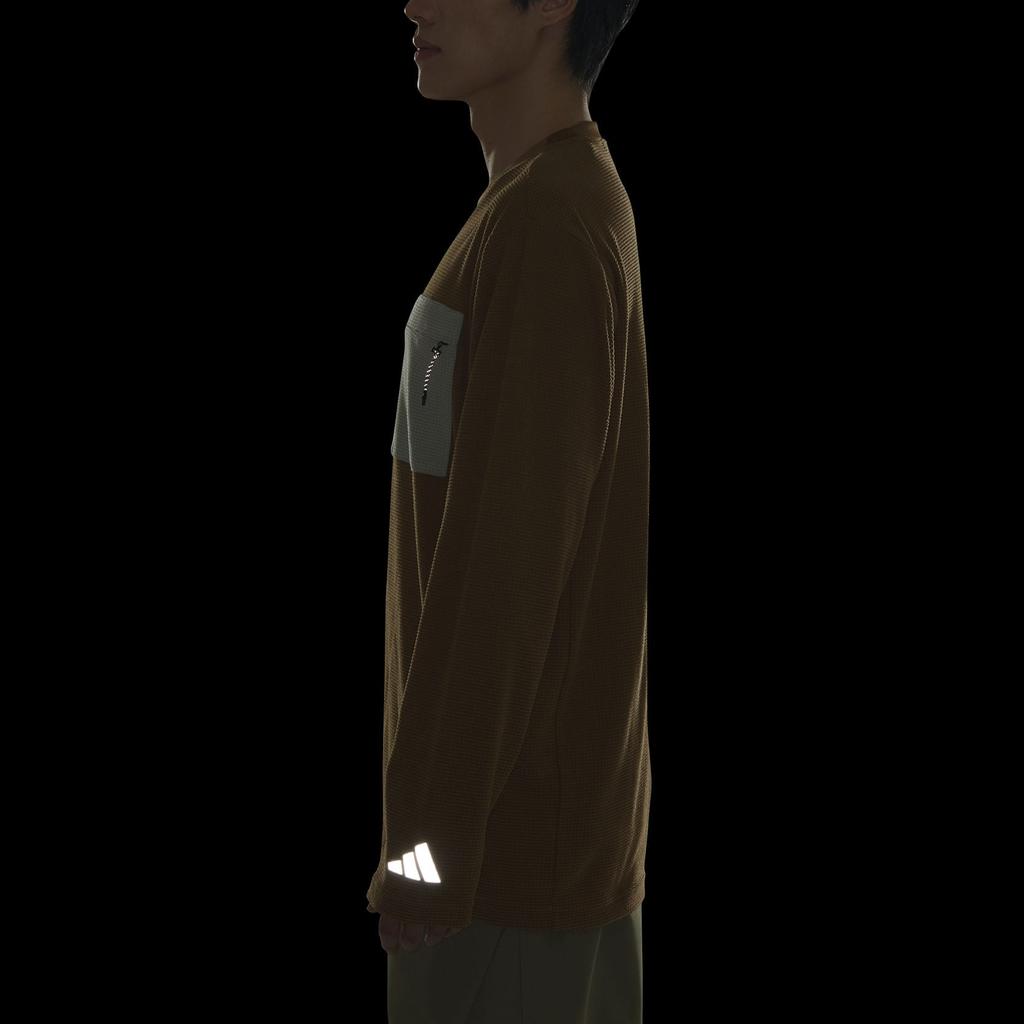 Adidas FW24 M Trans Tee Waffle Sports Casual Long Sleeve T-Shirt Men Tops Desert-Brown JX1786