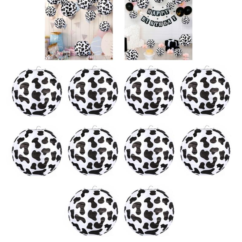 10PCS Decorative Paper Lanterns Cow Shape Farm Hanging Lanterns Suitable for Weddings Birthdays and Festival Atmosphere