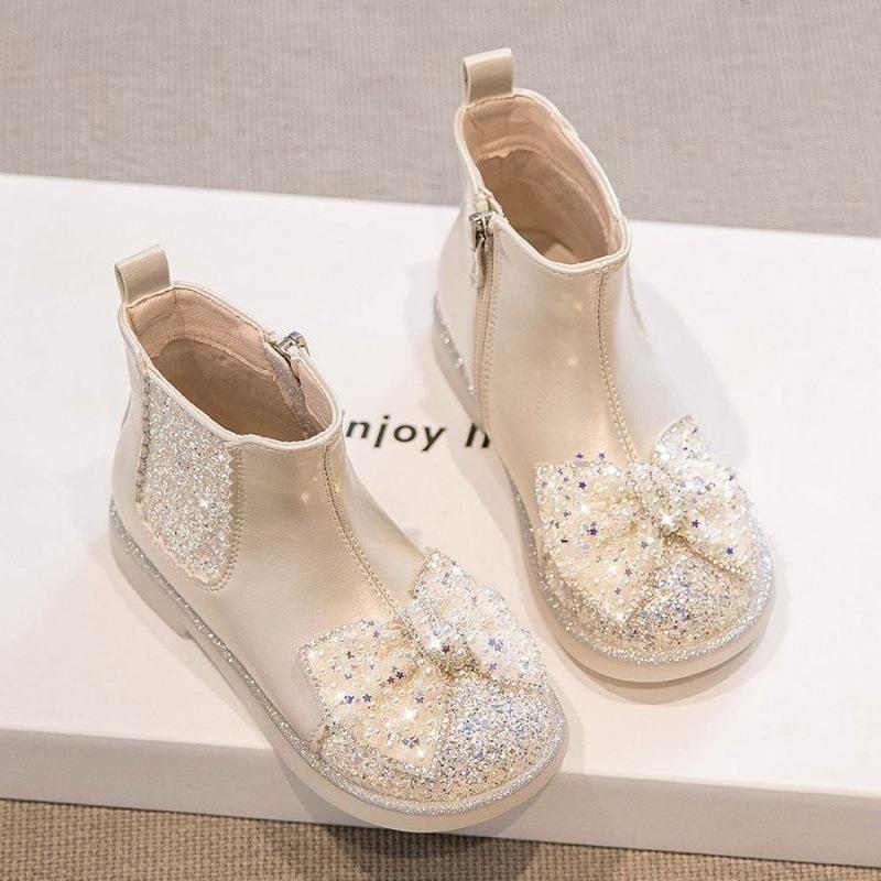 Brand Girl Boots New Sweet Princess Shoes Fashion Plush Women Winter Boots Luxury Glitter Girl Shoes Party Kids Shoezapatos Niña