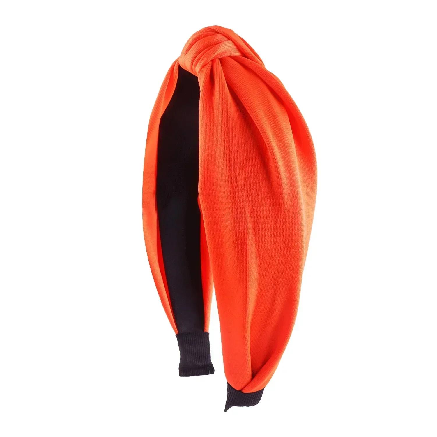 

Модные повязки на голову с перекрестным узлом для женщин и девочек, однотонные повязки для волос, черные, розовые, серые, желтые, обруч для волос, аксессуары для волос