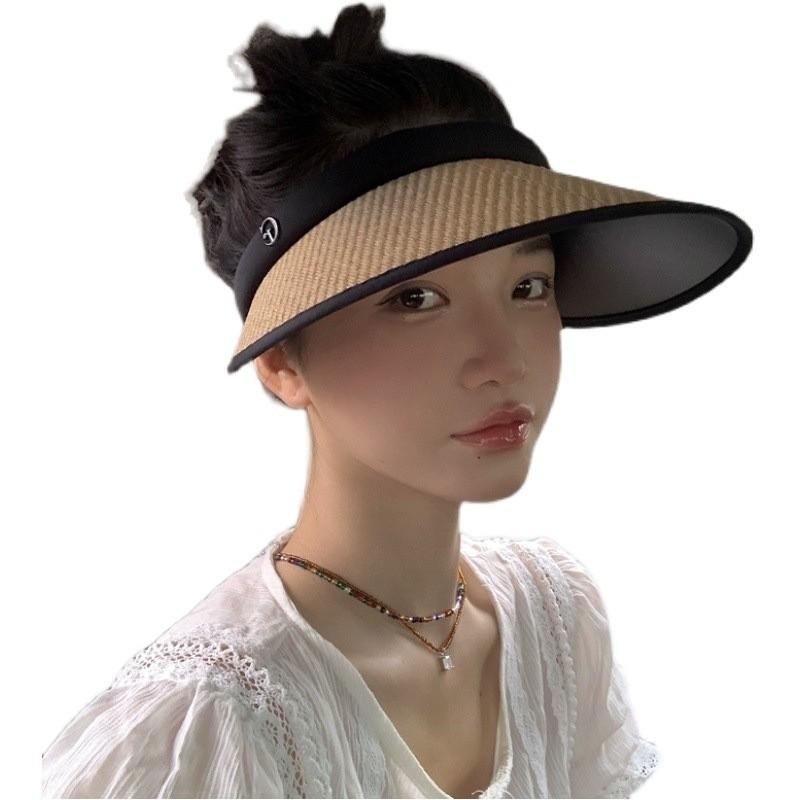 Womens Summer Sun Hat Large Brim Uv Protection Straw Hat With Sunshade For Outdoor Activities And Beach