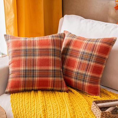 Housses de coussin décoratives à carreaux de Noël Flocon de neige Tartan Écossais Pour Canapé Canapé Décoration de vacances de ferme
