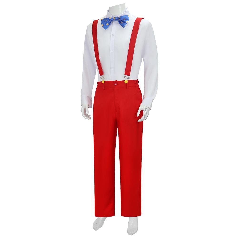 

Who Framed Roger Rabbit Cosplay Costume For Men White Shirt Red Strap Trousers Suits With Gloves Headwear Halloween Party Outfit 3XL 65-70kg бежевый