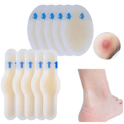 5 Stück Gel-Fersenschutz für Fußblasen, Aufkleber, weiches Hydrokolloid-Pflaster, selbstklebende Pads, Hühneraugen, Schwielen, Schmerzlinderung, Pflege