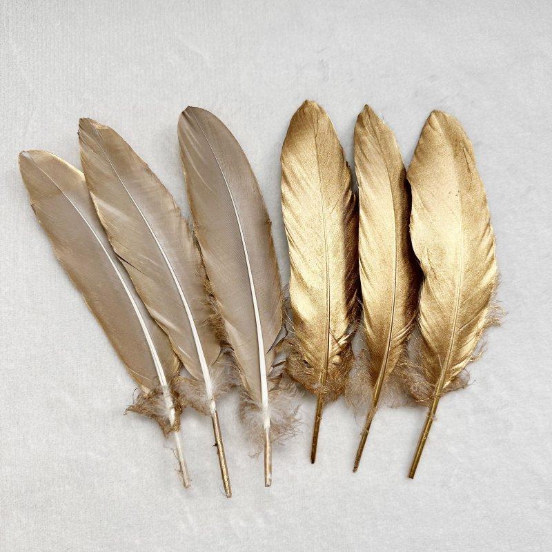 50 st Gåsfjädrar Guld Silver Plume Hantverk Naturlig DIY Plumas Smycken Bröllopsfest Hattar Heminredningstillbehör
