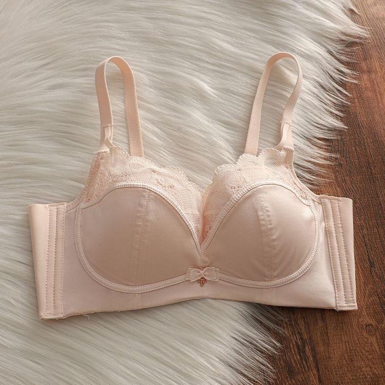 Underwear Women's Small Breasts Gather and Show Large Breasts, Anti-sagging Adjustment Type, No Steel Ring, Sexy Lace Bra Summer