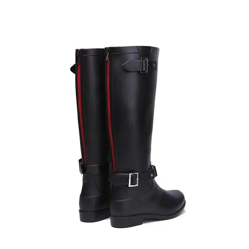 

Женские сапоги в стиле панк, резиновые сапоги из ПВХ для женщин, высокие туфли, модные женские высокие туфли, сапоги на молнии длиной до колена, Botas De Lluvia 39