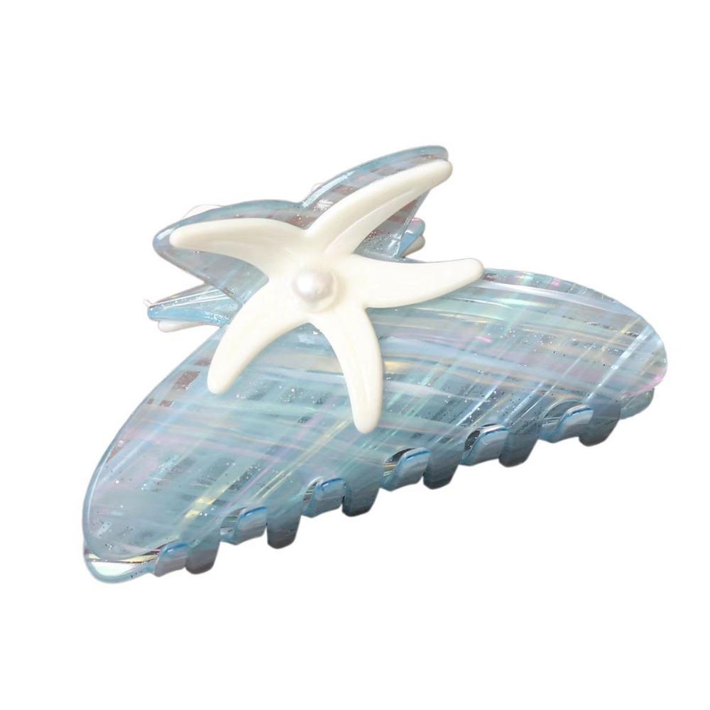 Colorful Starfish Hair Grab Large Acrylic Shark Clip Cute Pearl Hair Claw Back Head