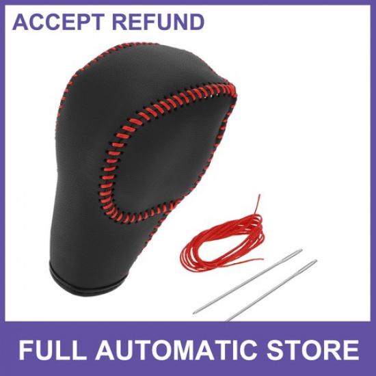 

Gear Shift Knob Cover Red Faux Leather for Ford for Ranger 19-22 Anti-Slip