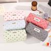 Hoge Kwaliteit Geruite Kers Print Potloodtas Ritsontwerp Multifunctionele Pennenhouder Grote Capaciteit Schrijfgerei Organizer Cadeau