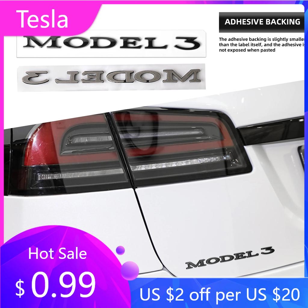 Car Sticker 2025 New Tesla 3D ABS Car Rear Trunk Sticker Model 3 Emblem For Tesla Model S X Y 3 Decals Accessories Original Desi