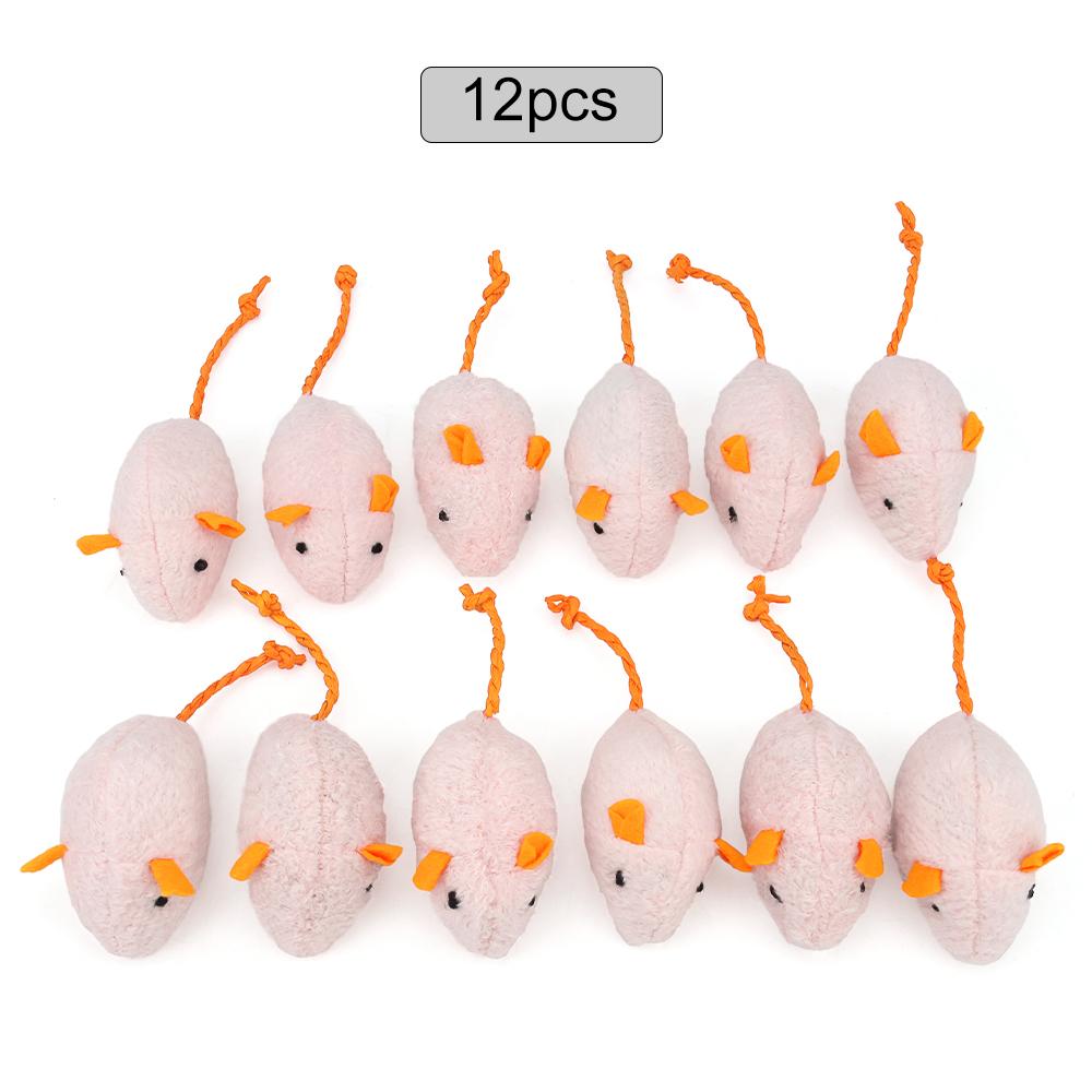 12pcs Funny Interactive Mouse Cat Toys Catnip Mice Plush Pet Toy Training Play Kitten Supplies